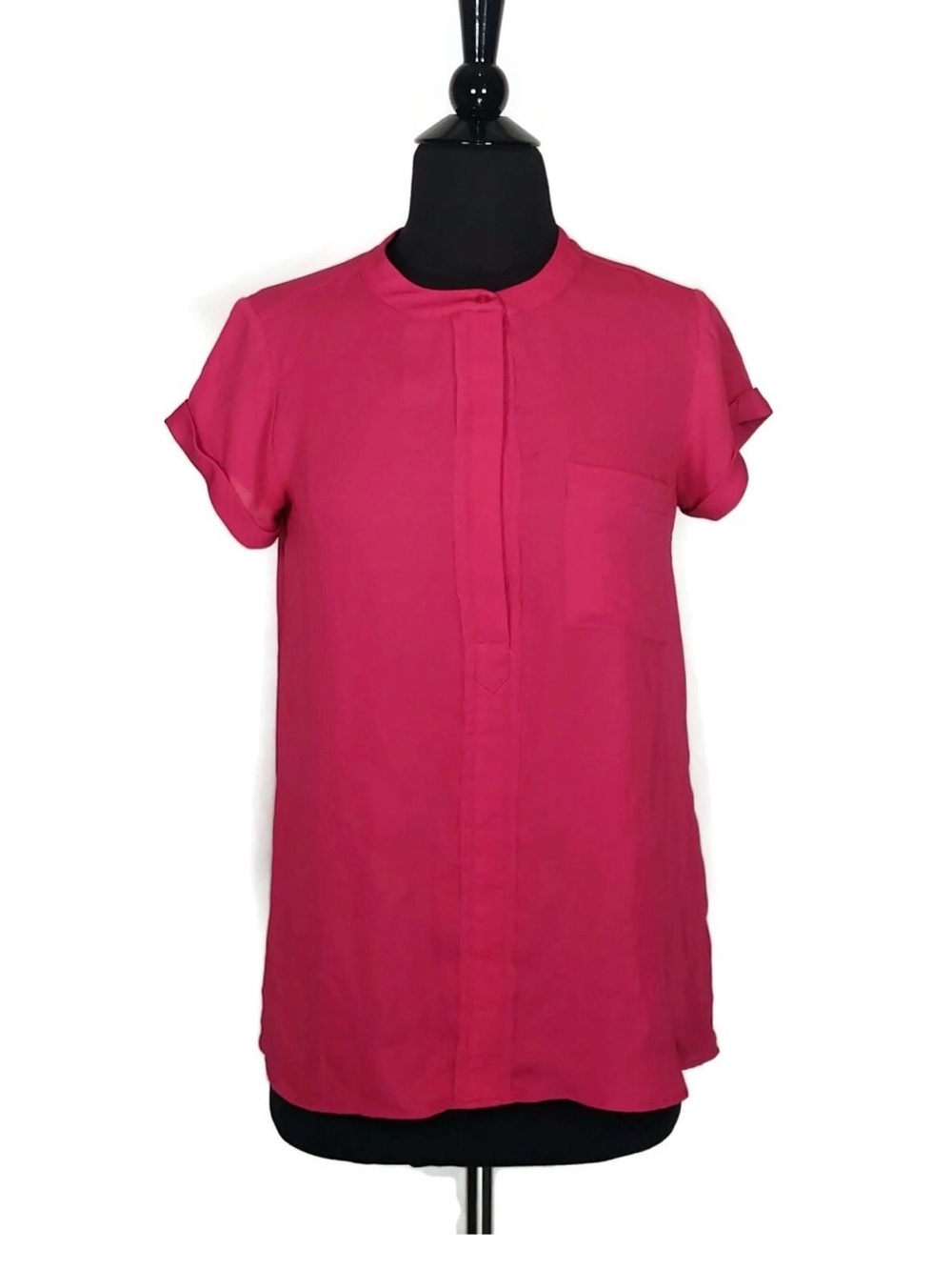 Simply Vera Vera Wang Cap-Sleeve Split-Neck Tunic in Berry